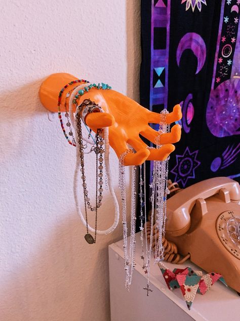 3d Printed Necklace Holder, Decor Objects Accessories, Funky Jewelry Holder, 3d Printed Jewelry Holder, Hand Jewelry Holder, Unique Jewelry Holder, 3d Printed Necklace, Witchy Room, Jewerly Displays