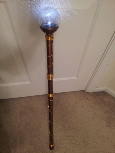 I made a steampunk inspired cane (or magic staff; it has multiple purposes) out… Steampunk Cane, Steampunk Rooms, Steampunk Circus, Magic Staff, Halloween Tea Party, Steampunk Party, Steampunk Gadgets, Steampunk Items, Shower Curtain Rod