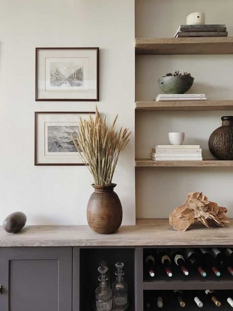 50 Shades of Beige (And 16 Beige Dressers + Artwork) - Beige cabinet inspiration, "dirty white" wall color ideas, and beige accent decor inspiration by Nadine Stay | Photo Source: Rosie Seabrook Beige Dressers, Beige Kitchen Cabinets, Floor To Ceiling Curtains, Wall Trends, Beige Kitchen, Shades Of Beige, Furniture Inspiration, 50 Shades, Interior Inspo