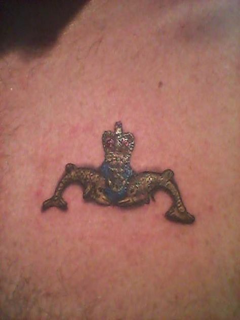 my new tattoo Royal Naval Dolphins Royal Navy Tattoo, Royal Navy Submarine, Navy Tattoos, Navy Submarine, Dolphins Tattoo, Tattoo Templates, Chest Piece, Small Tattoo, Royal Navy