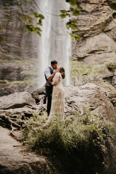 Georgia Elopement Packages | Wandering Weddings Intimate Vow Renewal, Georgia Elopement, Toccoa Falls, Elopement Weddings, Renewal Ceremony, Waterfall Wedding, Vow Renewal Ceremony, Elopement Wedding Photography, Intimate Wedding Photography