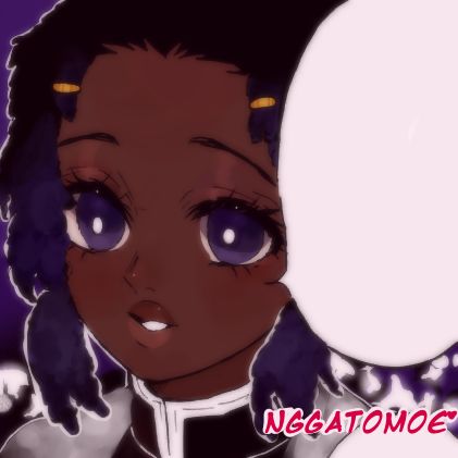 blasian ; shinobu ; mobful Black Shinobu Pfp, Demon Slayer Black Oc, Black Shinobu, Poc Pfps, Poc Characters, Blasian Anime, Blasian Edits, Blk Edits, Poc Edits