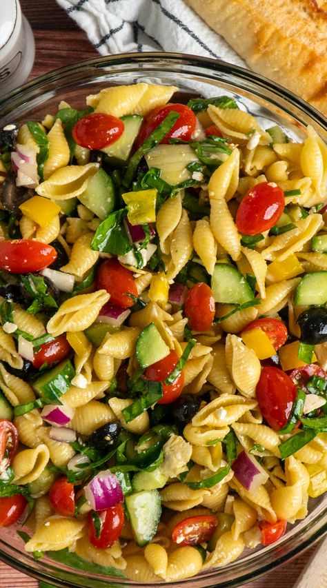 Explore the tangy goodness of our Balsamic Pasta Salad Recipe! This vibrant dish features al dente pasta tossed with fresh vegetables and a savory balsamic dressing, creating a flavorful medley that's perfect for picnics, potlucks, or weeknight dinners. Quick to make and bursting with Mediterranean flavors, it's a must-try for any pasta lover! Basil Pasta Salad Recipes, Pasta Salad Balsamic Vinaigrette, Balsamic Pasta Salad, Balsamic Pasta Sauce, Barilla Pasta Recipes, Italian Pasta Salad, Balsamic Pasta, Healthy Pork Chop Recipes, Mediterranean Pasta Salads