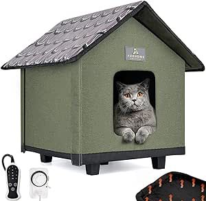 Heated Cat Houses for Outdoor Cats - Elevated Waterproof and Insulated Cat House- A Safe Pet House and Kitty Shelter for Your Cat or Small Dog to Stay Warm & Dry Heated Outdoor Cat House, Insulated Cat House, Outside Cat House, Heated Cat House, Feral Cat House, Heated Cat Bed, Cat Bedroom, Cat Houses, House Heating