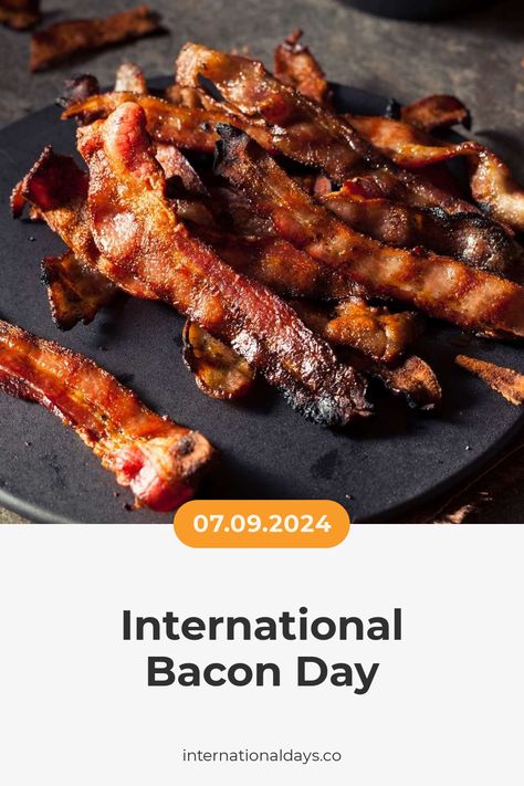 Celebrate Bacon Day on September 2nd with a special breakfast of bacon, eggs, and hashbrowns! Eggs And Hashbrowns, First Watch Bacon Recipe, Bacon Artist, Fertility Day, Eggs And Bacon Breakfast Aesthetic, National Bacon Day, Bacon Day, Breakfast Bacon, Sandwich Day