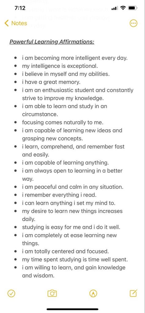 Manifestation For Studying, Daily Affirmations For Manifestation, Daily Affirmations To Love Yourself, Affirmations For Excellent Grades, 5 Affirmations Positives, Daily Affirmations For Studying, Study Affirmations I Am, Before Exam Affirmation, Goal Affirmation Quotes