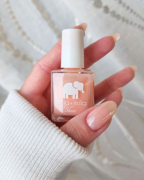 ella+mila on Instagram: "Rise, then shine 🤍 Colors used: {pure} Created by @rilizzles_nails #ellamila" Translucent Nail Polish, Sheer Polish, Nail Polish Bottle, Pink Polish, Nail Polish Bottles, Soft Pink Color, Vegan Animals, Target Style, Peachy Pink