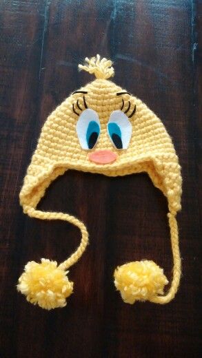 Crochet tweety bird hat Tweety Bird Crochet, Crochet Tweety Bird, Angel Baby Crochet, Bird Hat, Bird Crochet, Tweety Bird, Angel Baby, Baby Crochet, Baby Angel