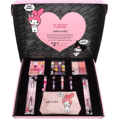 My Melody And Kuromi, Melody And Kuromi, Kitty Makeup, Hello Kitty Makeup, Makeup News, My Melody Kuromi, Hello Kitty My Melody, Hello Kitty Items, Collection Box