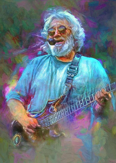 Grateful Deadhead, Jerry Garcia Band, Musician Art, Jerry Garcia, Guitar Art, Music Legends, Grateful Dead, Concert Posters, Music Art