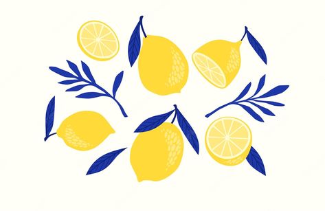 Premium Vector | Set of drawn lemons. citrus fruits, lemons, limes. illustration. isolated elements for design Lime Vector, Lemon Logo, Lemon Drawing, Elements For Design, Lemon Art, 타이포그래피 포스터 디자인, Contemporary Art Prints, Background Design Vector, Citrus Fruits