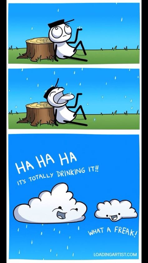 Silly clouds. Loading Artist, Funny Comic Strips, Online Comics, Cute Comics, Really Funny Memes, Funny Cartoons, Comic Strip, Funny Comics, Funny Posts