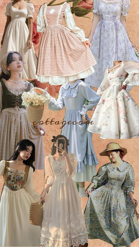 cottagecore dress #vintage #cottagecore #cottagecoreaesthetic Pastel Cottagecore Outfits, Cottagecore Dress To Impress, Soft Cottagecore Outfits, Cute Cottagecore Outfits, Cottagecore Gown, Vintage Cottagecore Outfits, Soft Cottagecore Aesthetic, Cottagecore Aesthetic Outfits, Pastel Cottagecore