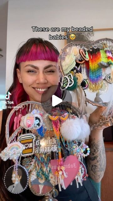 Haley Rebecca Robinson on Instagram: "I LOOOOVE my beaded earring collection 🥹 I have so much more to show off hehe. I’ll tag the beaders in the comments below 👀🥰 #beadedearrings #beadedjewlery #native #cree #Indigenous #Filipino #mixednative #queer #lgbtq #bisexual #bi #twospirit" Indigenous Filipino, Indigenous Beading, Beaded Earring, Beaded Jewlery, Earring Collection, Native Jewelry, Earrings Collection, Show Off, Beaded Earrings