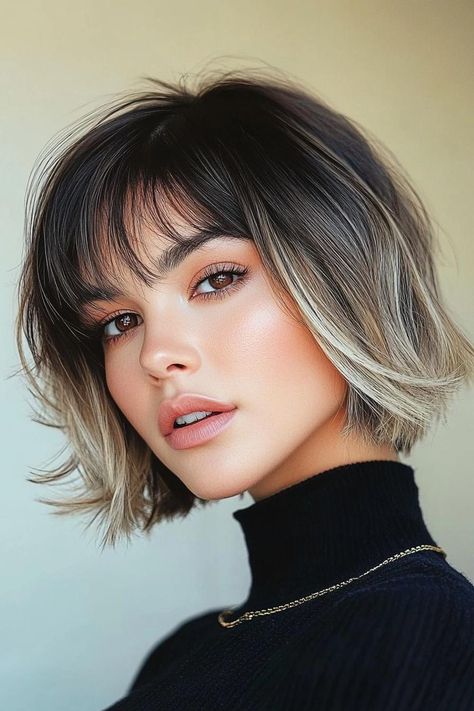 26 Classic Short Bob Haircuts For 2025 Uneven Bob Haircut, Feathery Bangs, Stylish Bob Haircut, Bob Variations, Short Bob With Fringe, Very Short Bob, Women With Round Faces, Bobs With Bangs, Messy Bob Haircut