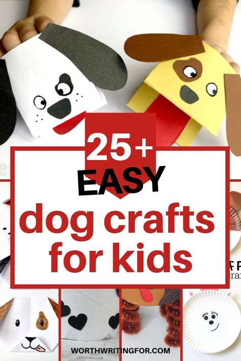 The best dog crafts for kids! 25  easy dog themed crafts for preschoolers through tweens! Try these fun puppy crafts for kids to make today!   #dogcrafts #puppycrafts #kidscrafts #kidcrafts Dog Days Of Summer Crafts, Puppy Crafts Preschool, Dog Craft For Preschool, Paper Dog Craft, Puppy Crafts For Kids, Dog Crafts Preschool, Dog Crafts For Kids, Dog Themed Crafts, Paw Crafts