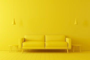 Modern Room Design, Yellow Floor, Monochromatic Room, Interior Minimal, Yellow Room, Yellow Interior, Yellow Tone, Office Furniture Modern, Yellow Kitchen