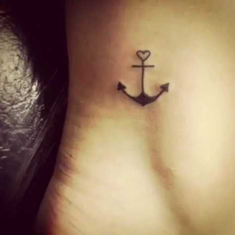 Anchor Tattoos For Women, Anchor Heart Tattoo, Simple Anchor Tattoo, Anker Tattoo Design, Small Anchor Tattoos, Christian Virtues, Small Cross Tattoos, Small Anchor, Anchor Tattoo Design