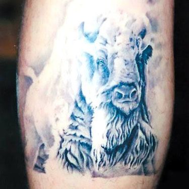 White Buffalo Tattoo Idea White Buffalo Tattoo Ideas, White Buffalo Tattoo, Buffalo Drawing, Great White Buffalo, Bison Tattoo, Buffalo Tattoo, Hot Rod Tattoo, Storm Tattoo, Best Tattoo Ever