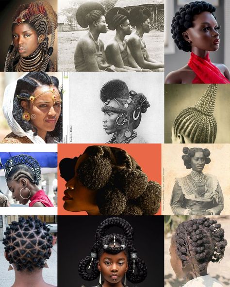 African hair styles Traditional Nigerian Hairstyles, Vintage African Hairstyles, Pre Colonial African Hairstyles, Black Culture Hairstyles, West African Braids, Isi Owu Hairstyle, Cool African Hairstyles, Traditional Congolese Hairstyles, African Woman Hairstyles