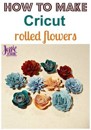 How to make Cricut rolled flowers from Jessie At Home Cricut Rolled Flowers, Flowers With Cricut, Paper Flowers Tutorial, Cricut Flowers, Rolled Flowers, Paper Flower Wall Hanging, Wrap Flowers, Rolled Paper Flowers, Cricut Wedding