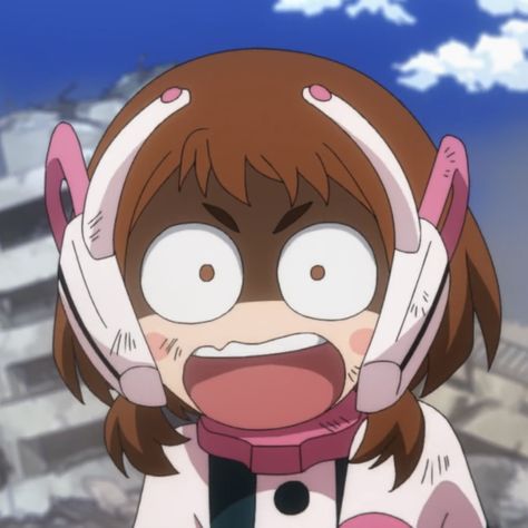 Deku Dancing, Happy Birthday Leo, Mha Art, Ochaco Uraraka, Academia Wallpaper, Pink Cheeks, Ochako Uraraka, Space Girl, Silly Faces