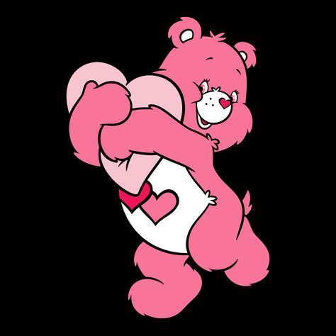 Black Care Bear, Love A Lot Care Bear, Care Bears Wallpaper, Love A Lot Bear, Bears Birthday Party, Care Bears Birthday, Care Bears Birthday Party, Care Bear Tattoos, Lovely Aesthetic