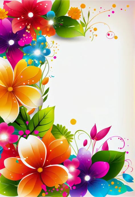 Free Colorful Flower Background Image Free Vector Patterns, People In Nature, Image Flower, Baba Marta, Flower Background Images, Neon Flowers, Vector Trees, Wonderful Flowers, Banner Background Images