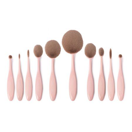 Vanity Planet Blend Party - Oval Makeup Brush Set - Pink Planet Makeup, Oval Makeup, Toothbrush Design, Oval Makeup Brush, Vanity Planet, Real Techniques Brushes, Oval Brush, Makeup Brush Kit, Eye Concealer