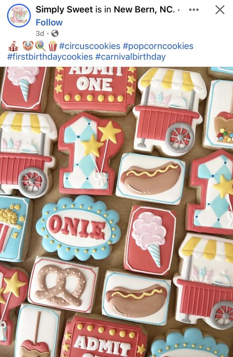 Circus Themed Cookies, Circus Theme Cookies 1st Birthdays, Circus Animal Cookie Bars, State Fair Theme, Circus Animal Cookie Dessert, Carnival Cookies, Frosted Circus Animal Cookies, Circus Cookies, Circus Animal Cookie