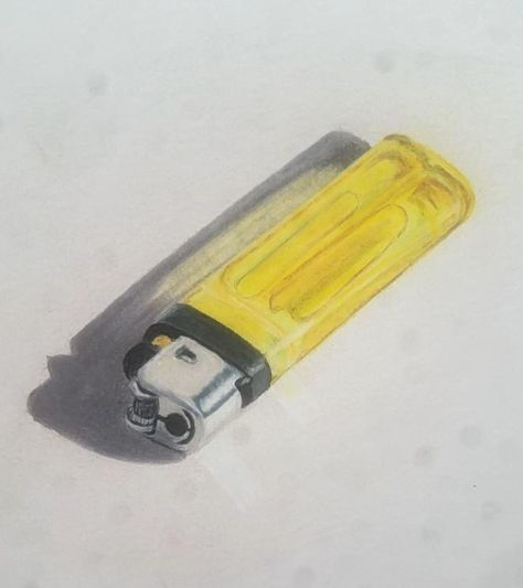 Lighter Drawing Realism, Yellow Lighting Aesthetic, Lighter Sketch, Lighter Drawing, Lighter Art, Object Drawing, Pencil Art Drawings, Pencil Art, Tattoo Drawings