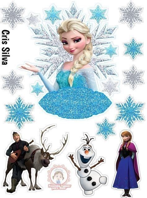 Frozen: Free Printable Cake Toppers. Frozen Topper, Frozen Elsa Cake Topper, Frozen Cupcake Toppers, Elsa Cake Toppers, Frozen Printables, Frozen Cupcakes, Frozen Theme Cake, Disney Frozen Birthday Party, Frozen Cake Topper