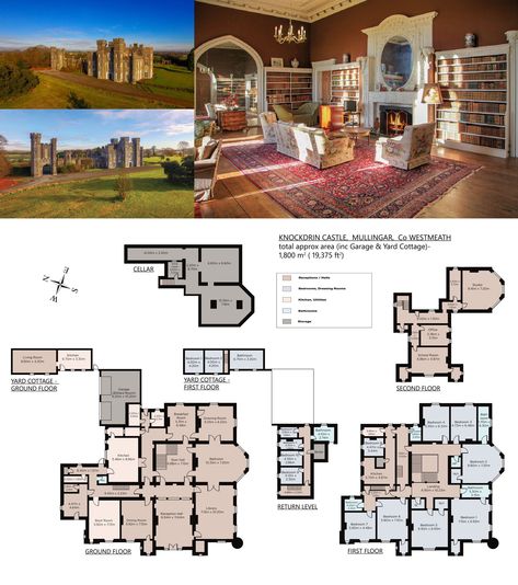 Knockdrin Castle, Mullingar, County Westmeath, Ireland | Leading Estates of the World Castle Floor Plans Gothic, Manor Layout, Westmeath Ireland, Uk Houses, Castle House Plans, Castle Architecture, Castle Floor Plan, Castle Plans, Castle House Design