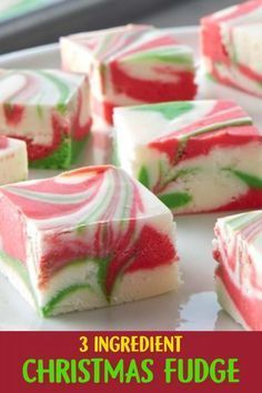 Christmas Fudge Recipes Easy, 3 Ingredient Fudge, 3 Ingredient Fudge Recipe, Church Desserts, Party Dessert Ideas, Holiday Fudge Recipes, Pan Desserts, Holiday Party Desserts, Crowd Desserts