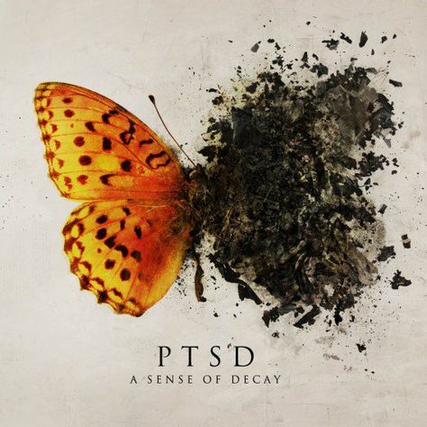 Only in recent years has it been recognized that it isn't only combat veterans who suffer from PTSD. Emdr Therapy, Dissociation, Post Traumatic, Social Worker, Mental Health Awareness, Art Therapy, Sense, Orange, Tattoos