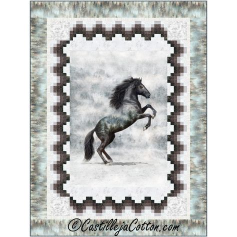 Animal Print Quilt, Baby Boy Quilt Patterns, Wild Stallion, Wildlife Quilts, Boys Quilt Patterns, Panel Quilt Patterns, Lap Quilt Patterns, Horse Quilt, Mountain Quilts