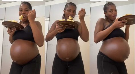 A heavely pregnant woman has rejoiced after she finally got the chance to eat pineapples. She said she could finally eat it in peace without being stopped. What Not To Eat Pregnant, What Can You Not Eat While Pregnant, Things You Cant Eat While Pregnant, Food Pregnant Women Should Eat, Things Pregnant Women Cant Eat, Early Stages Of Pregnancy, Induce Labor, 1st Trimester, Happy Dance