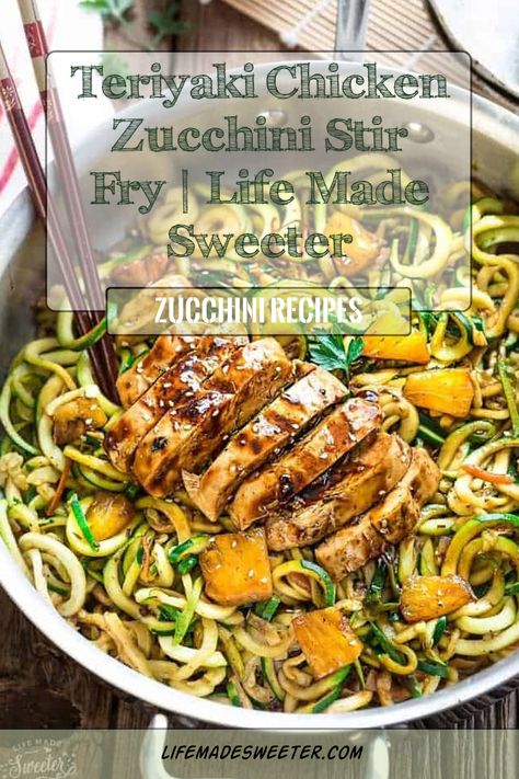 image Recipe: Try our Teriyaki Chicken Zucchini Stir Fry with chicken, zucchini, and pineapple for a tasty and healthy meal tonight! Zucchini Recipes Stir Fry, Chicken Zucchini Stir Fry, Chicken And Zucchini Recipes, Recipes Stir Fry, Stir Fry With Chicken, Zucchini Stir Fry, Chicken And Zucchini, Fry Food, Food Dolls