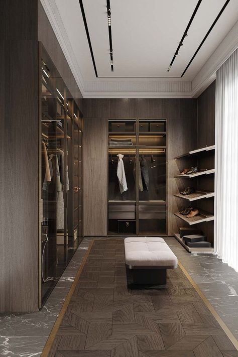 Luxurious Walk In Closet, Luxury Closets Design, Soft Furniture, Wardrobe Design Bedroom, Private House, Tropical House, Dressing Room Design, Wardrobe Closet, Wardrobe Design