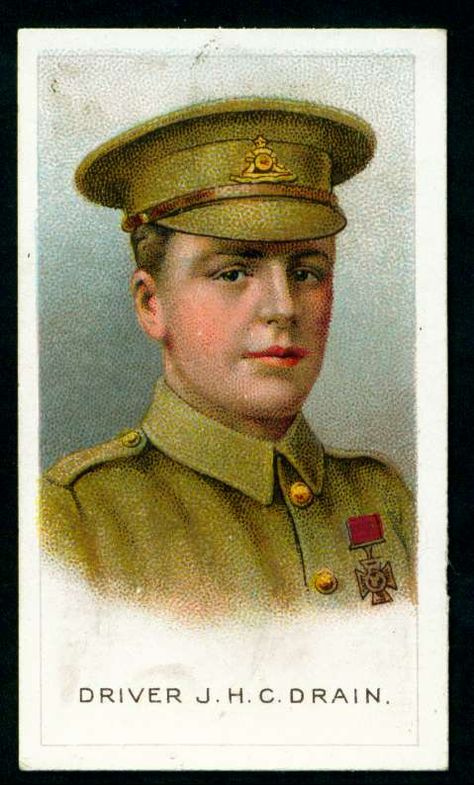 https://flic.kr/p/8ePi6x | Cigarette Card - Driver Drain VC | Wills's Cigarettes  "Victoria Cross Heroes" (series of 25 issued in Australia, 1915) #7 Driver J.H.C.Drain, Royal Field Artillery. Victoria Cross, Lance Corporal, Royal Engineers, Girl Drawing Sketches, Childrens Games, Military Men, Collectible Cards, Military Art, British Army