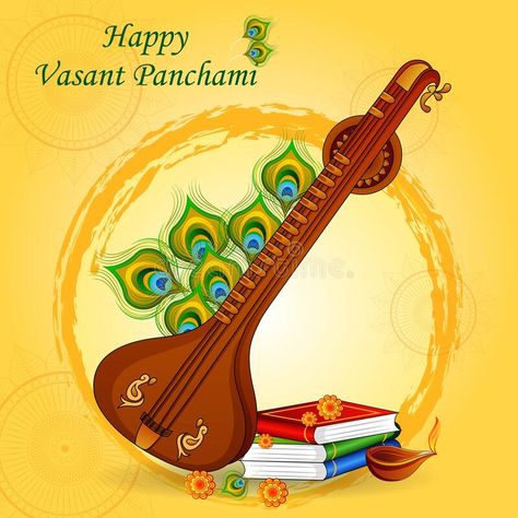 Vasant Panchami Saraswati Puja Indian festival background stock illustration Saraswati Bina Drawing, Saraswati Puja Decoration In School, Vasant Panchami Decoration In School, Basant Panchami Decoration Ideas, Saraswati Puja Drawing, Vasant Panchami Drawing, Saraswati Puja Decoration Ideas, Saraswati Puja Background, Saraswati Puja Wishes