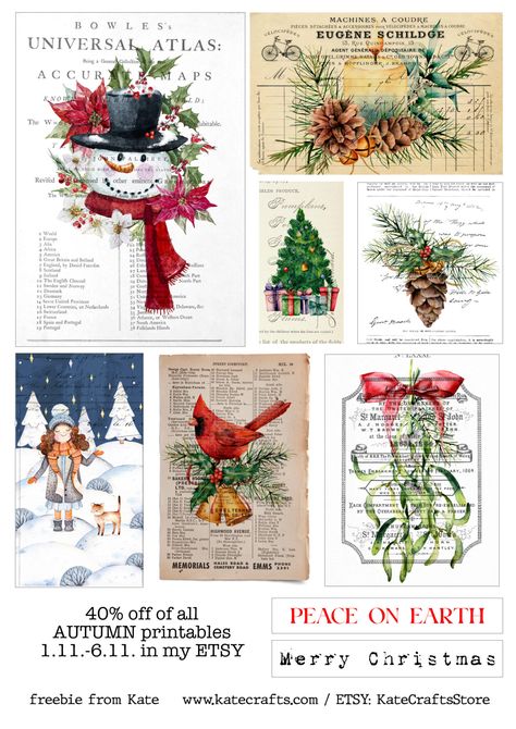 Free Snowmen Printables, Free Christmas Printables Vintage, Christmas Scrapbook Paper, Christmas Crafts Diy Projects, Free Vintage Printables, Christmas Ephemera, Vintage Christmas Images, Christmas Journal, Free Printable Art