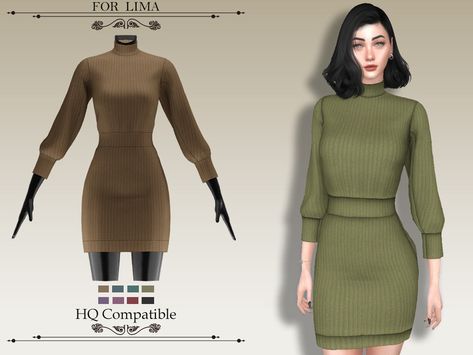 The Sims Resource - Dress 26 Sims 4 Cold Weather Cc, Vip Dress, Cold Weather Dresses, Cc Folder, Sims 4 Cc Folder, Cold Outfits, Cold Weather Outfits, Sims 4 Cc, The Sims Resource