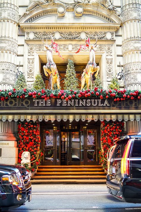 NYC Christmas at The Peninsula New York Best Nyc Hotels, New York Noel, New York Christmas Aesthetic, Travel New York, New York City Christmas, Nyc Christmas, Christmas In The City, Nyc Hotels, New York Hotels