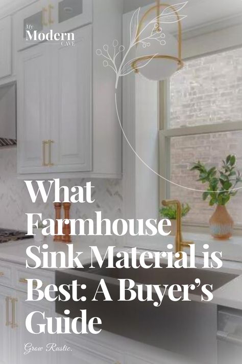 Whether you're renovating your kitchen or building a new one, choosing the right material for your farmhouse sink is crucial. From classic fireclay to durable stainless steel and everything in between, this buyer's guide will walk you through the pros and cons of each option, helping you make an informed decision that suits your style and lifestyle. Discover which material will best complement your kitchen aesthetic and withstand the demands of daily use. Farmhouse Sinks Kitchen, Undermount Farmhouse Sink, Stainless Farmhouse Sink, White Farm Sink, Vintage Farmhouse Sink, Best Farmhouse Sinks, Stainless Steel Farmhouse Sink, Farmhouse Kitchen Inspiration, White Farmhouse Sink