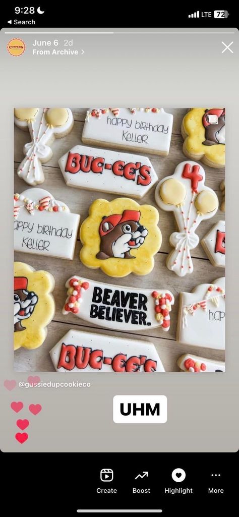 Bucees Birthday Cookies, Buccees Party, Buc-ees Birthday Party, Bucees Birthday Theme, Bucees Party, Buccees Birthday Party, Texas Baby, Wedding Binder, 13th Birthday Parties