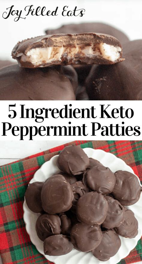 Peppermint Patties Recipe, Peppermint Patty Recipe, Homemade Peppermint Patties, Low Carb Candy, Keto Candy, Joy Filled Eats, Sugar Free Candy, Thm Desserts, Patties Recipe