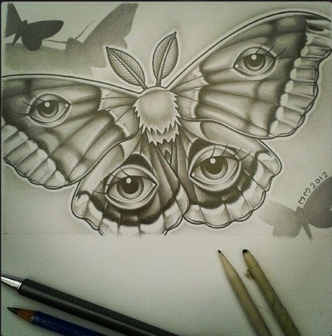 I really like this moth tattoo except for the eyes... Moth With Eyes On Wings Tattoo, Moth With Eyes On Wings, Moth With Eyes, Moth Tattoos, Bug Tattoo, Butterfly Artwork, Wings Drawing, Moth Tattoo, Butterfly Tattoos