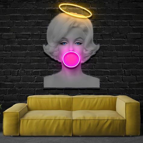 Street Art Decor, Neon Art Print, Neon Icons, Neon Light Art, Nightclub Design, Neon Wall Art, Led Wall Art, Neon Wall, Neon Decor