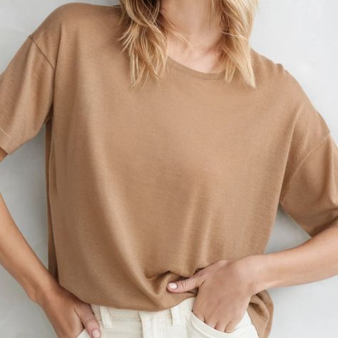 New With Tags, 100% Cashmere Tshirt In The Color Toast. Only Camel Is Now Sold Online. This Is A Bit More Taupey/Grey Than Camel In My Opinion. Camel Outfit, Jenni Kayne, Womens Cashmere, Holiday Looks, Style Mistakes, Newest Trends, Made In China, The Dream, Camel